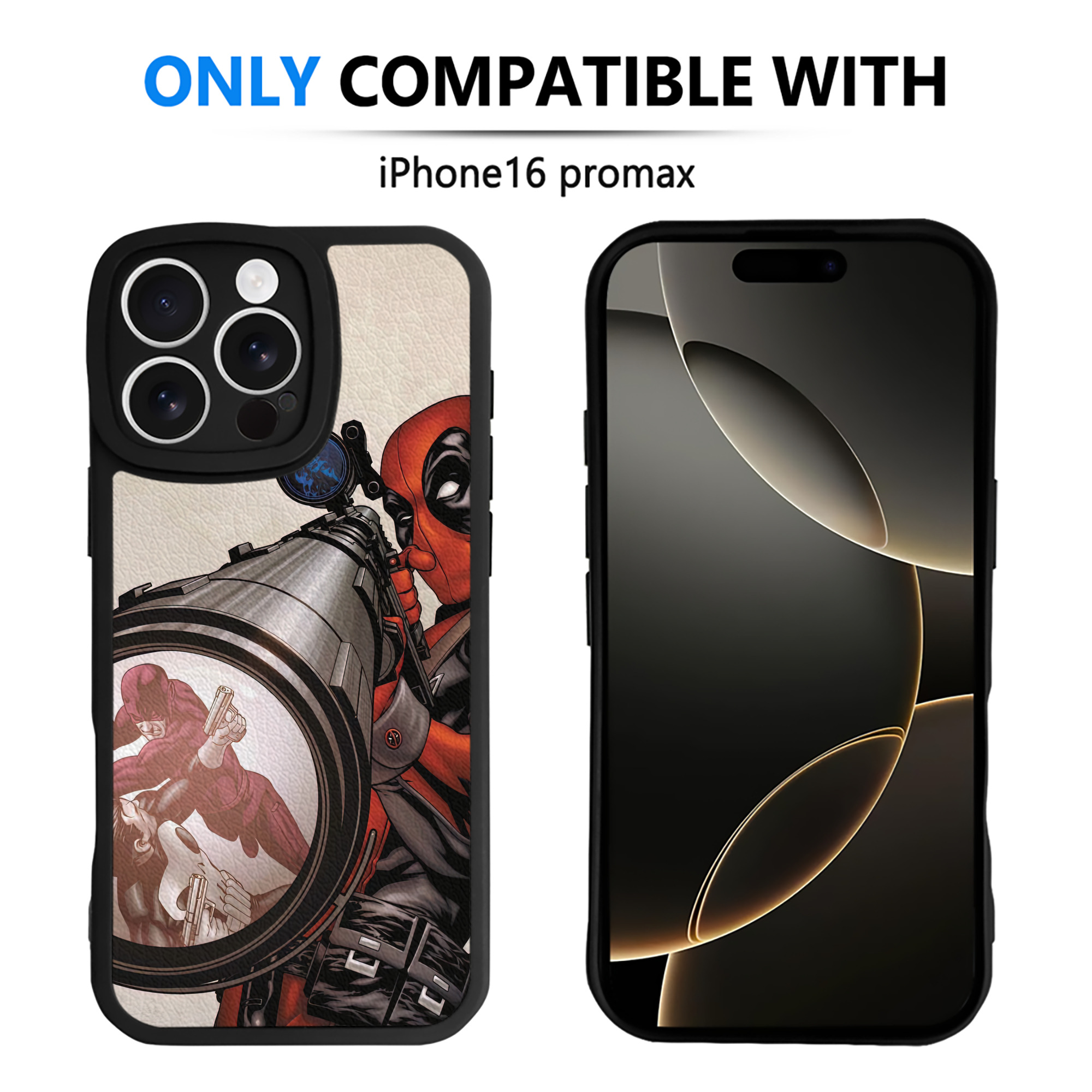 （画像用） Deadpool デッドプール 【iPhone 16シリーズ対応】シリコンスマホケース（レザー調） 材質：シリコン